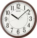 Moderne Wanduhr aus Kunststoff in Braun und Weiß Bild 2