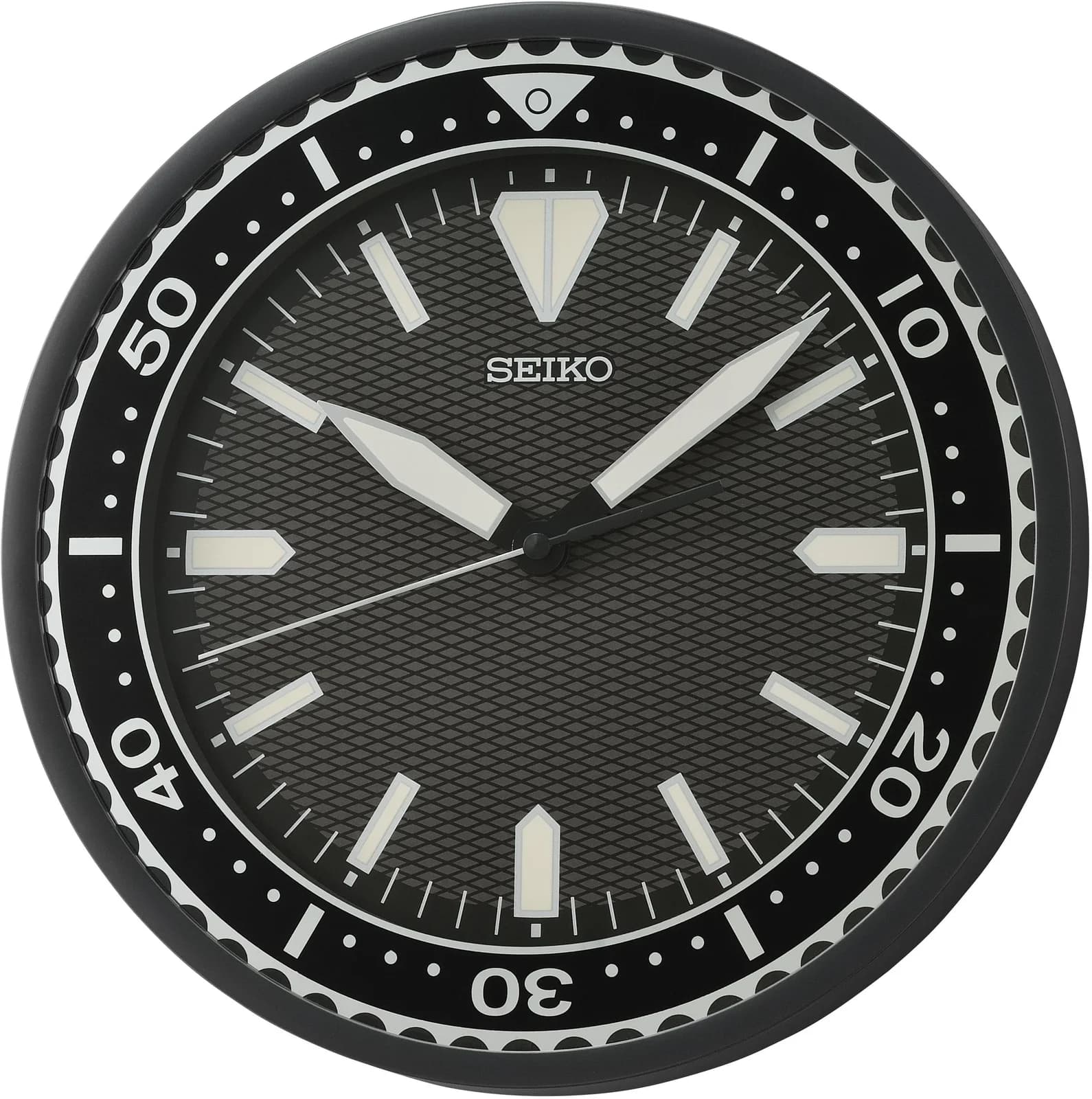 Seiko Wanduhr QXA791K Schwarz Quarz mit Leuchtindizes