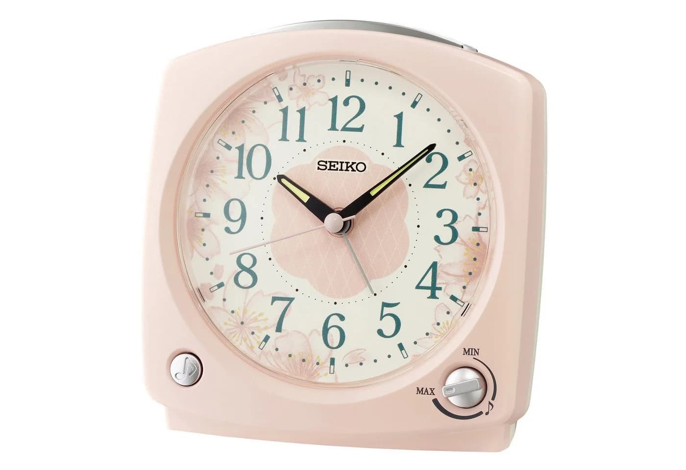Seiko Quarzwecker mit Vogelstimmen Rosa/Weiß