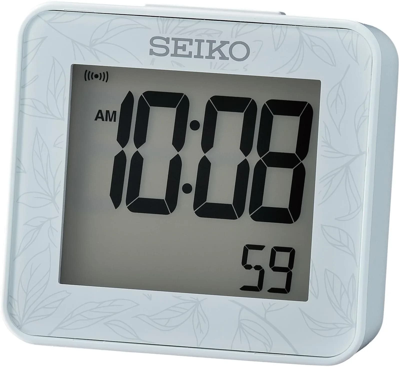 SEIKO Digitalwecker Hellblau mit Beleuchtung und Schlummerfunktion