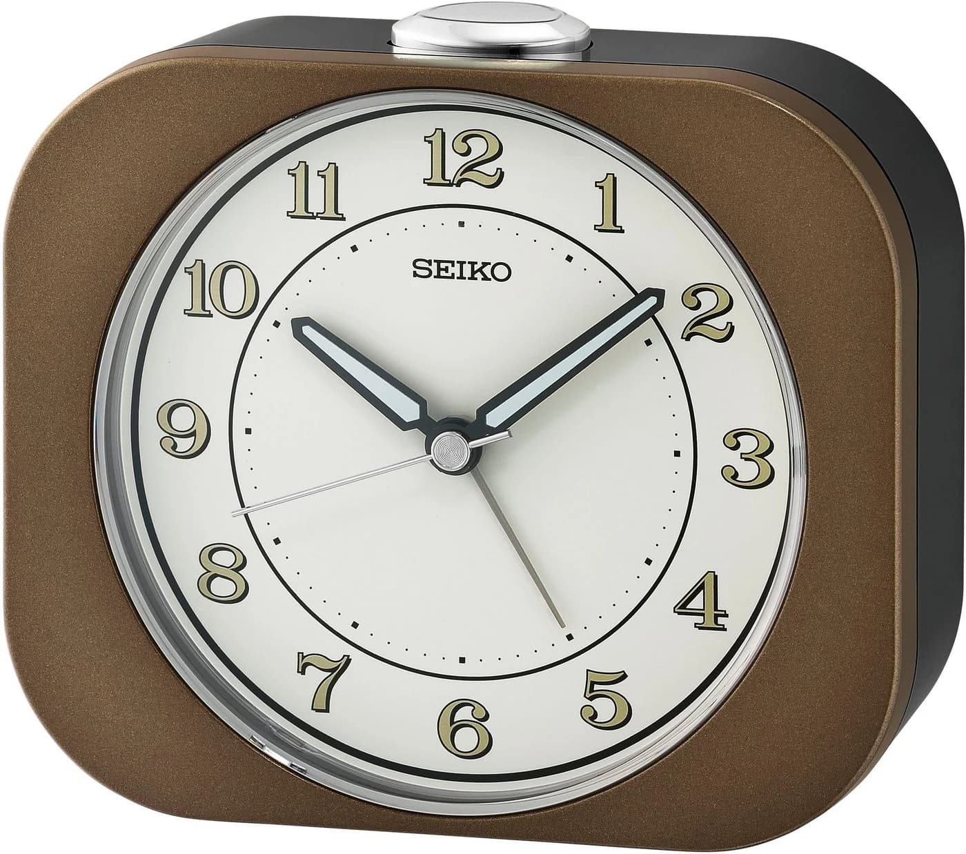 SEIKO Quarzwecker QHE195B Braun Analog mit Schlummerfunktion