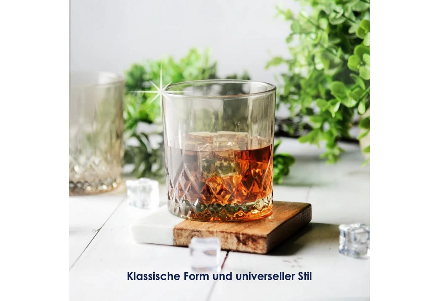 KONZEPT Whiskyglas 280 ml 6/12er Set Transparent Riffelglas