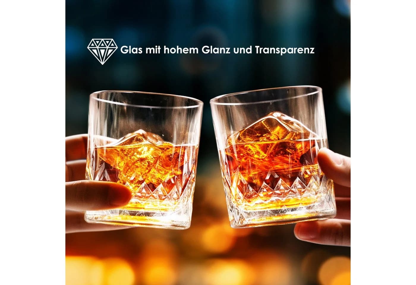 KONZEPT Whiskyglas 280 ml 6/12er Set Transparent Riffelglas - Bild 5