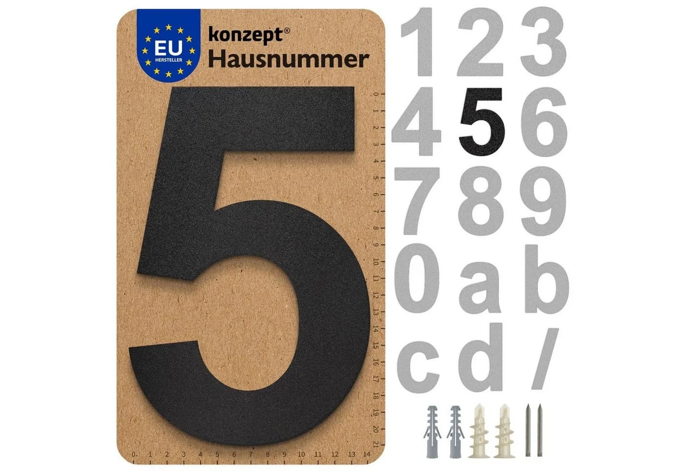 KONZEPT Hausnummer Schwarz/Graphite Stahl Pulverbeschichtung - Bild 2