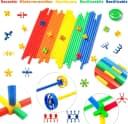 LA CUTE Konstruktionsspielzeug Stecksystem – 480 Steckbausteine für Kinder Spielbausteine Bild 1