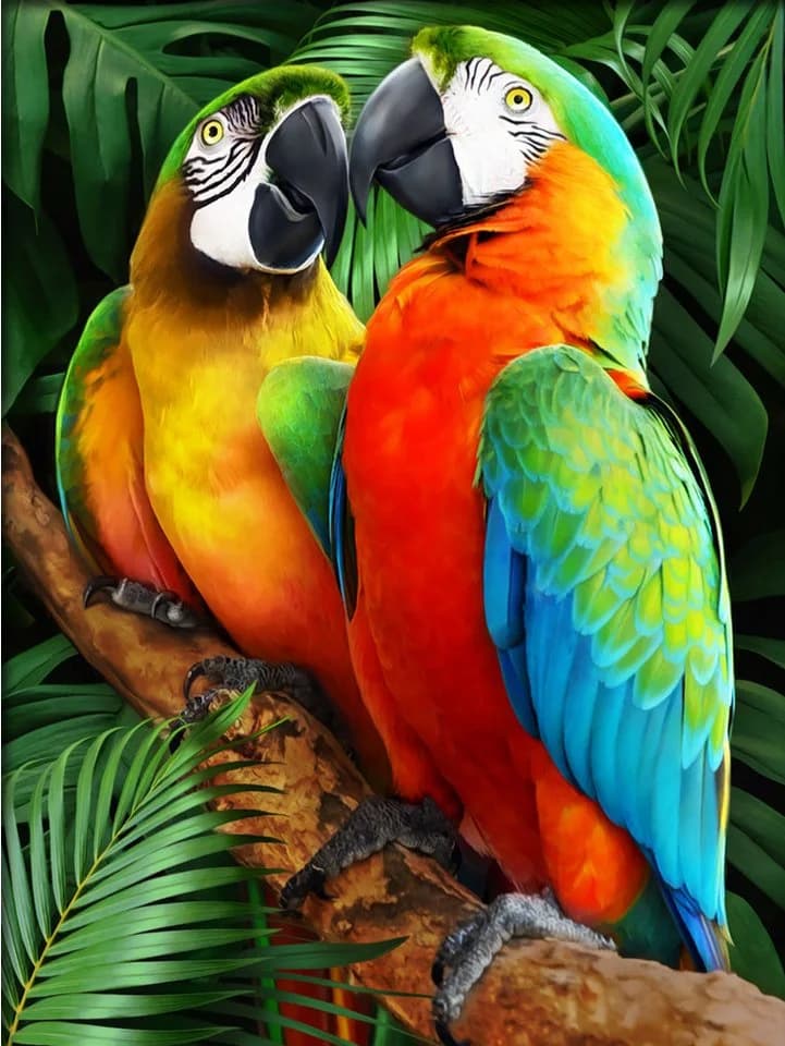 LA CUTE 5D Diamond Painting Papagei 15x20cm