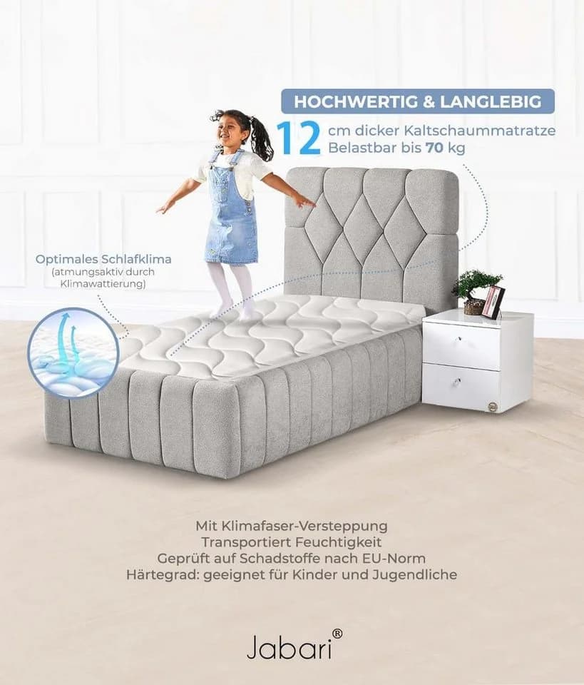 Jabari Kindermatratze SUSU 60x120 cm Blau Atmungsaktiv - Bild 3