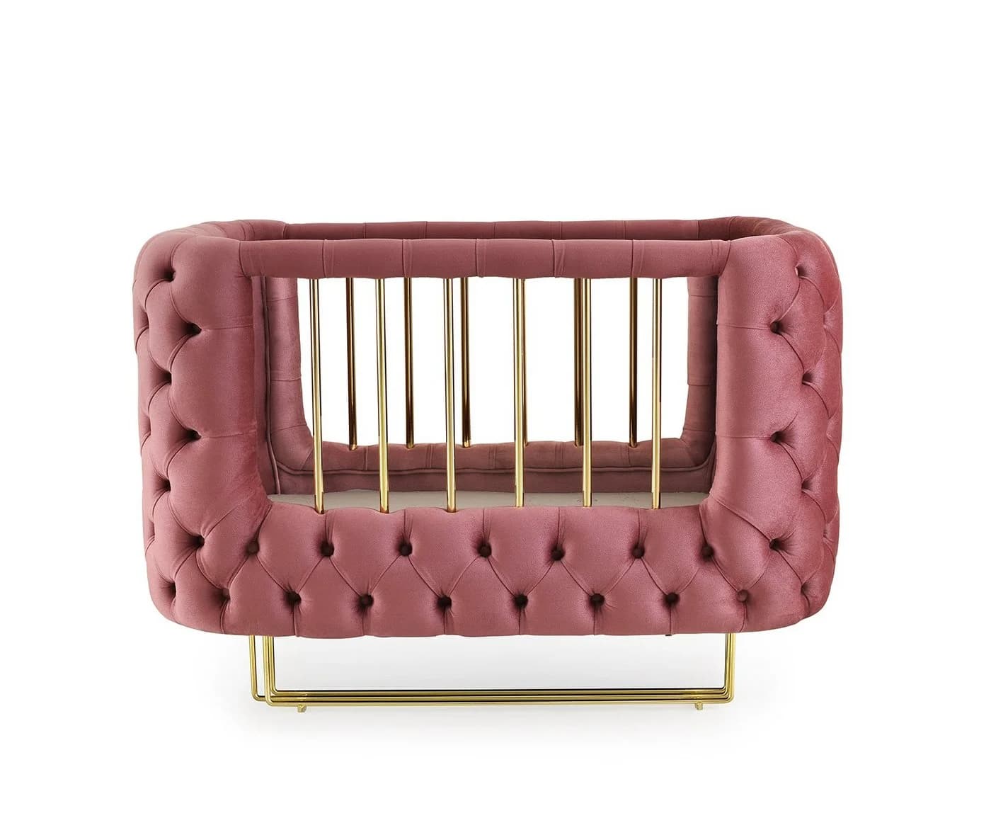 Jabari Babybett 70x120 cm Premium Wollbäckchen Samt Gold - Bild 2
