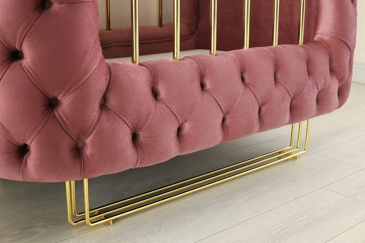 Jabari Babybett 70x120 cm Premium Wollbäckchen Samt Gold - Bild 5
