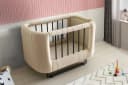 Jabari Babybett Wollbäckchen Schwarz/Weiß Chesterfield Gitterbett Bild 3