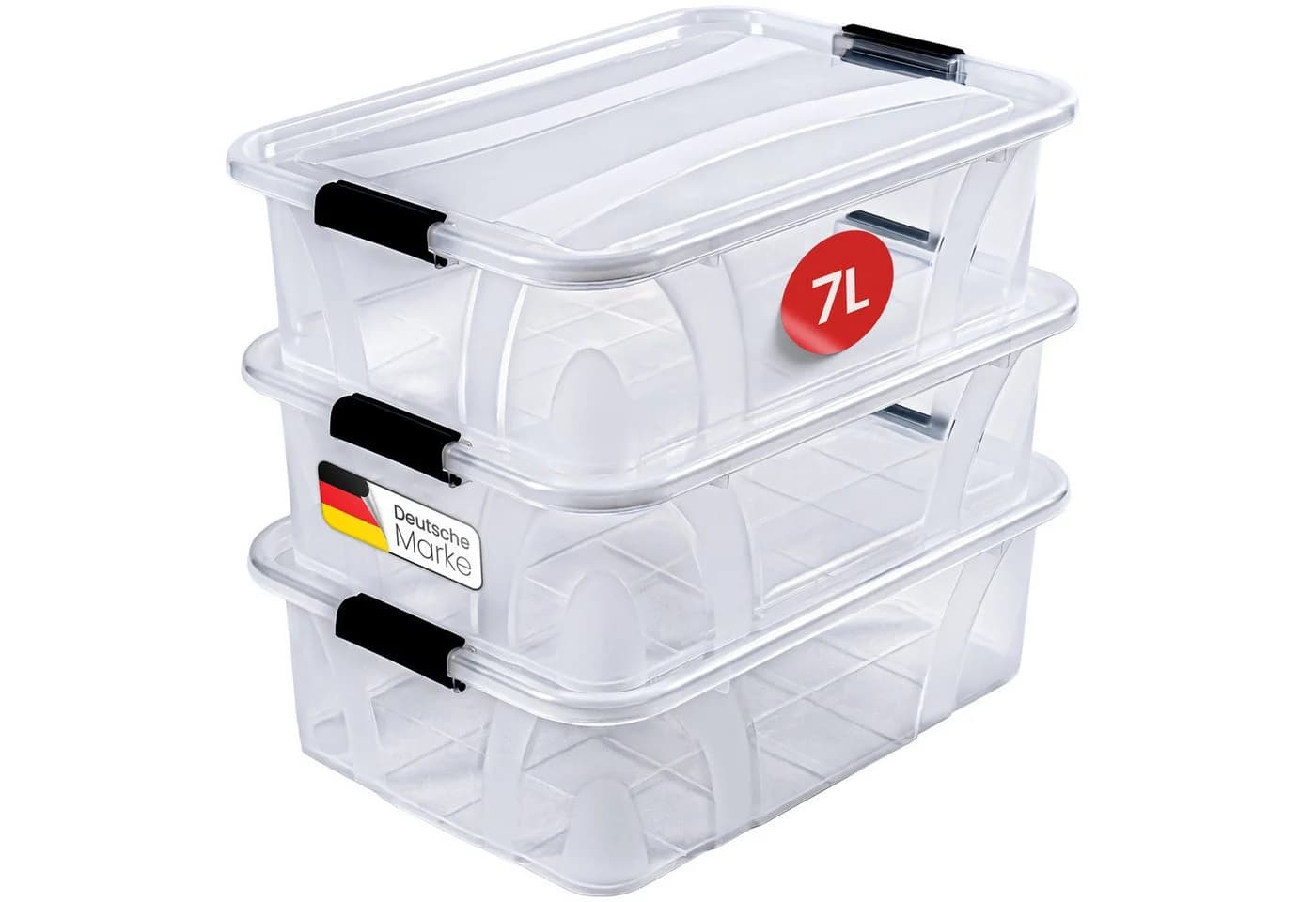 KONZEPT Aufbewahrungsboxen mit Deckel Set 3-teilig BPA-Frei - Bild 2
