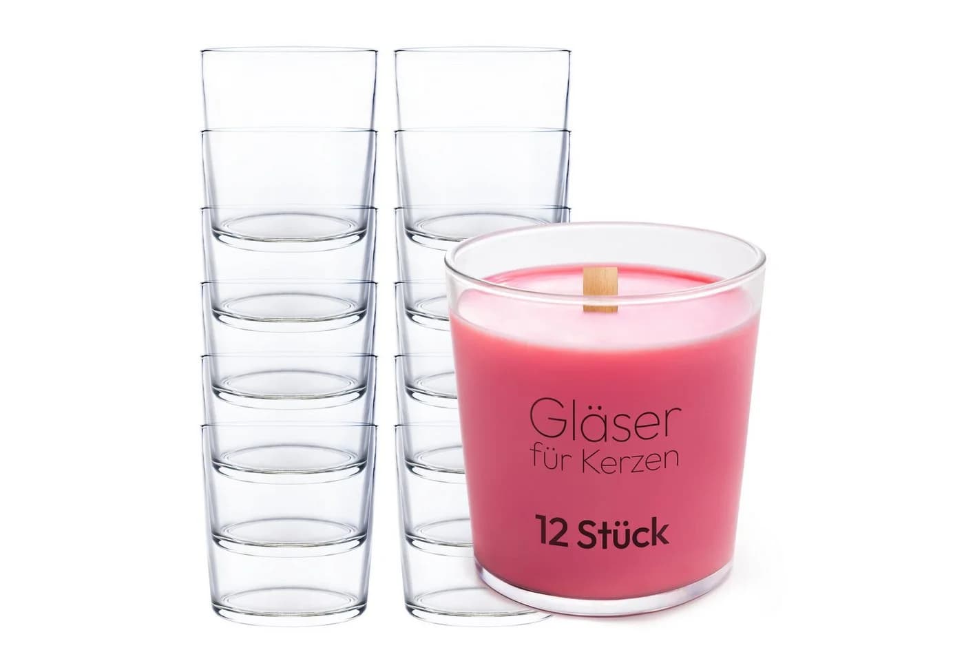 KONZEPT Kerzengläser 300ml Transparent 12 St. - Bild 2