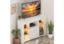 Dripex TV-Schrank Eckschrank Lowboard LED Weiß Hochglanz Bild 2