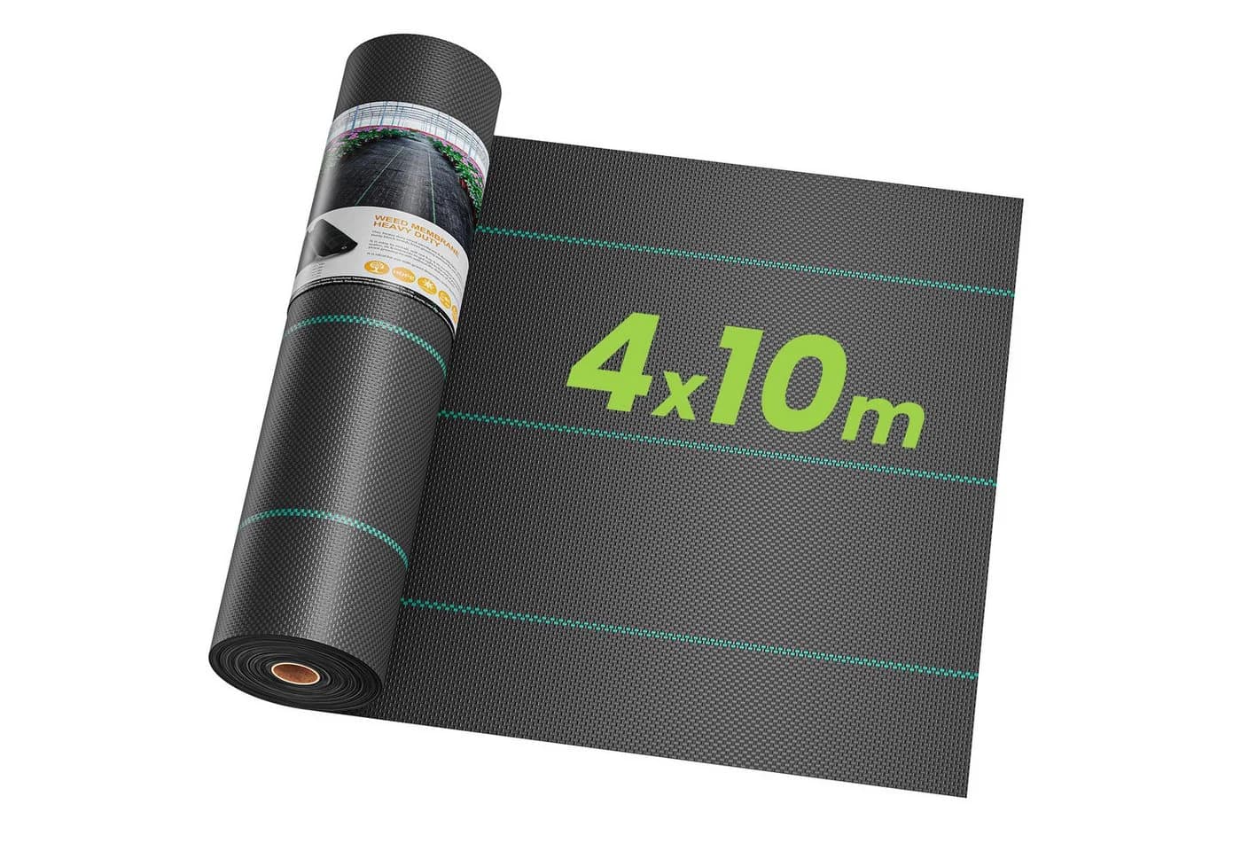 OUNUO Unkrautvlies 90g/m² Schwarz 4x10m Rolle UV-stabilisiert - Bild 2
