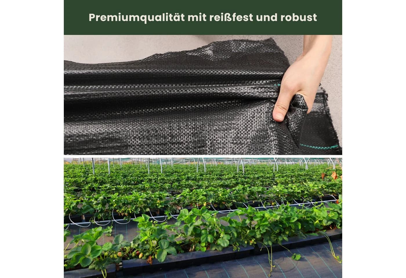 OUNUO Unkrautvlies 90g/m² Schwarz 4x10m Rolle UV-stabilisiert - Bild 5