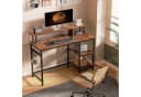 YOLEO Computertisch mit Monitorständer und Regal Braun/Schwarz Bild 1
