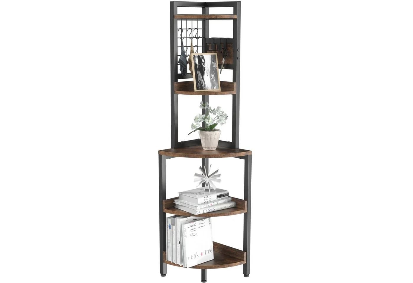 Dripex Eckregal Bücherregal 5 Ebenen Metallrahmen - Bild 2