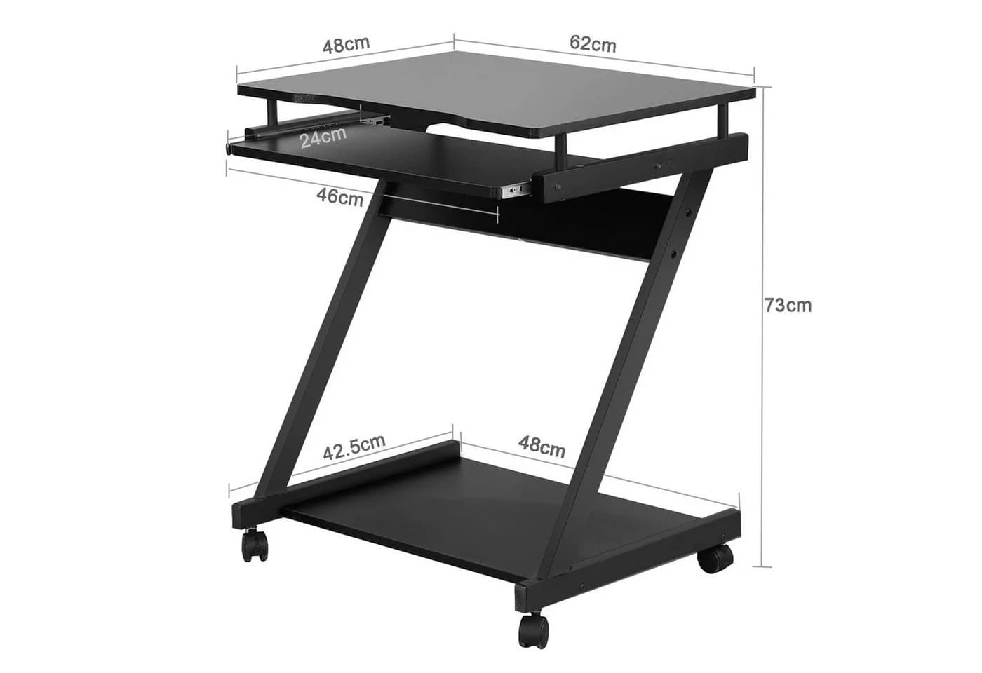 Dripex Computertisch Schreibtisch klein mit Rollen - Bild 4