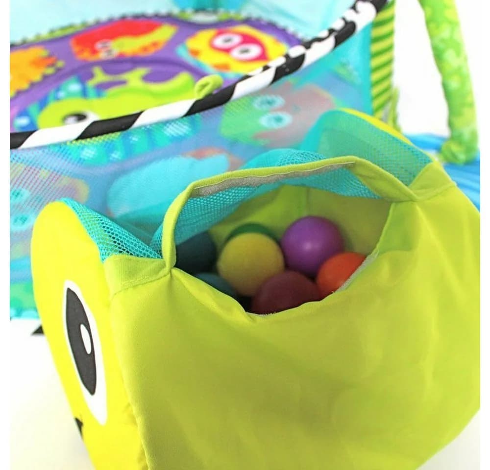 Krabbeldecke 3 in 1 Schildkröte Erlebnisdecke Spielbogen mit 30 Bällen, Dripex - Bild 3
