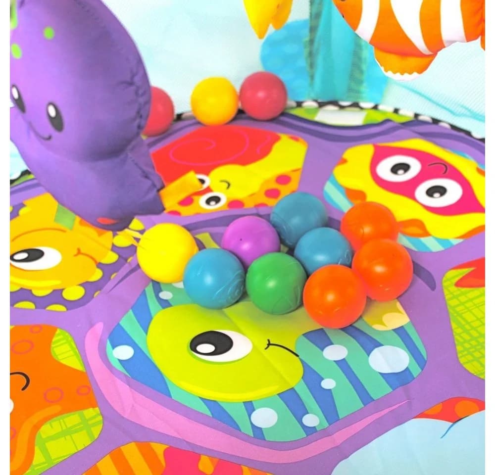 Krabbeldecke 3 in 1 Schildkröte Erlebnisdecke Spielbogen mit 30 Bällen, Dripex - Bild 4