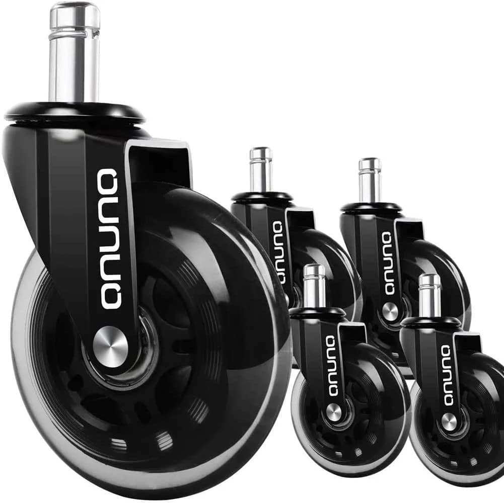 OUNUO Stuhlrolle 5er Set Bürostuhl Rollen 11mmx22mm Schwarz - Bild 2