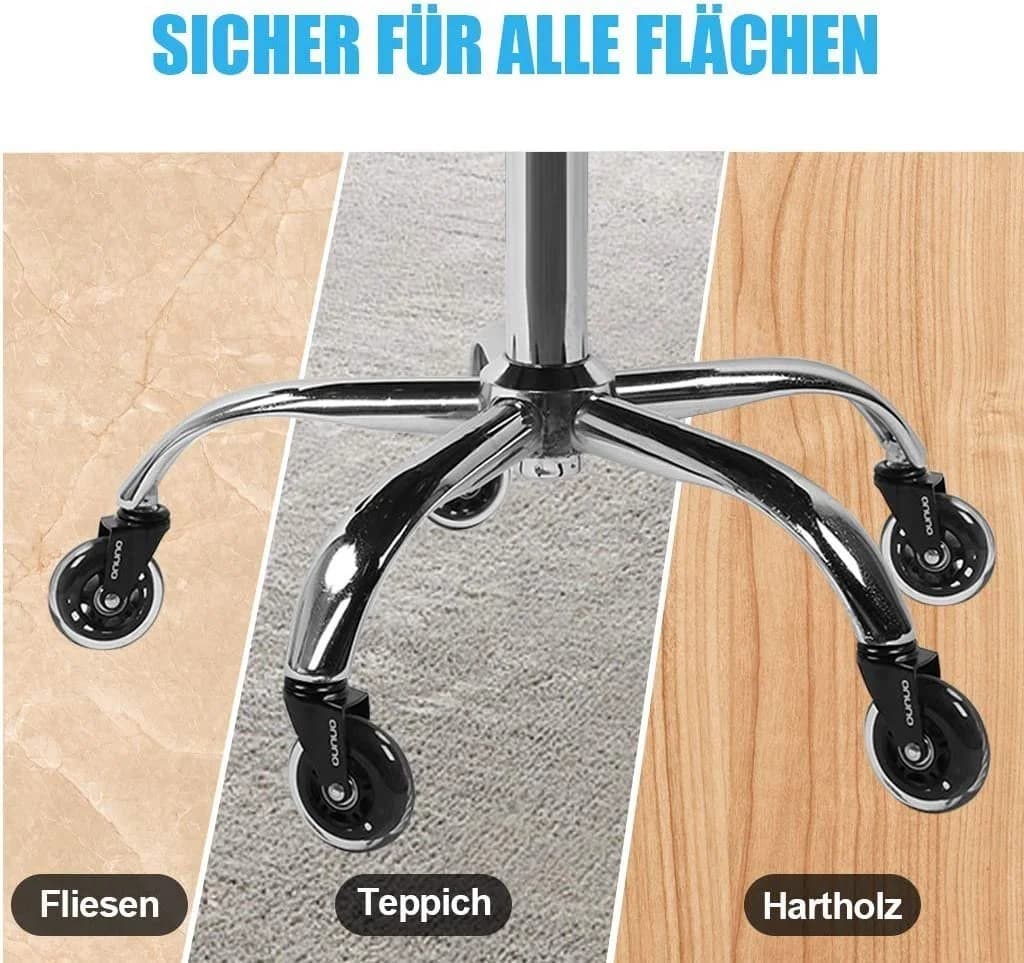 OUNUO Stuhlrolle 5er Set Bürostuhl Rollen 11mmx22mm Schwarz - Bild 3