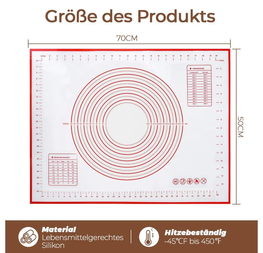 YMQHBS Silikon Backmatte 70x50 cm Anti-Rutsch - Bild 5