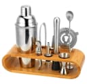 YMQHBS Cocktail Shaker Set 10-tlg. Edelstahl mit Bambus-Ständer Bild 2
