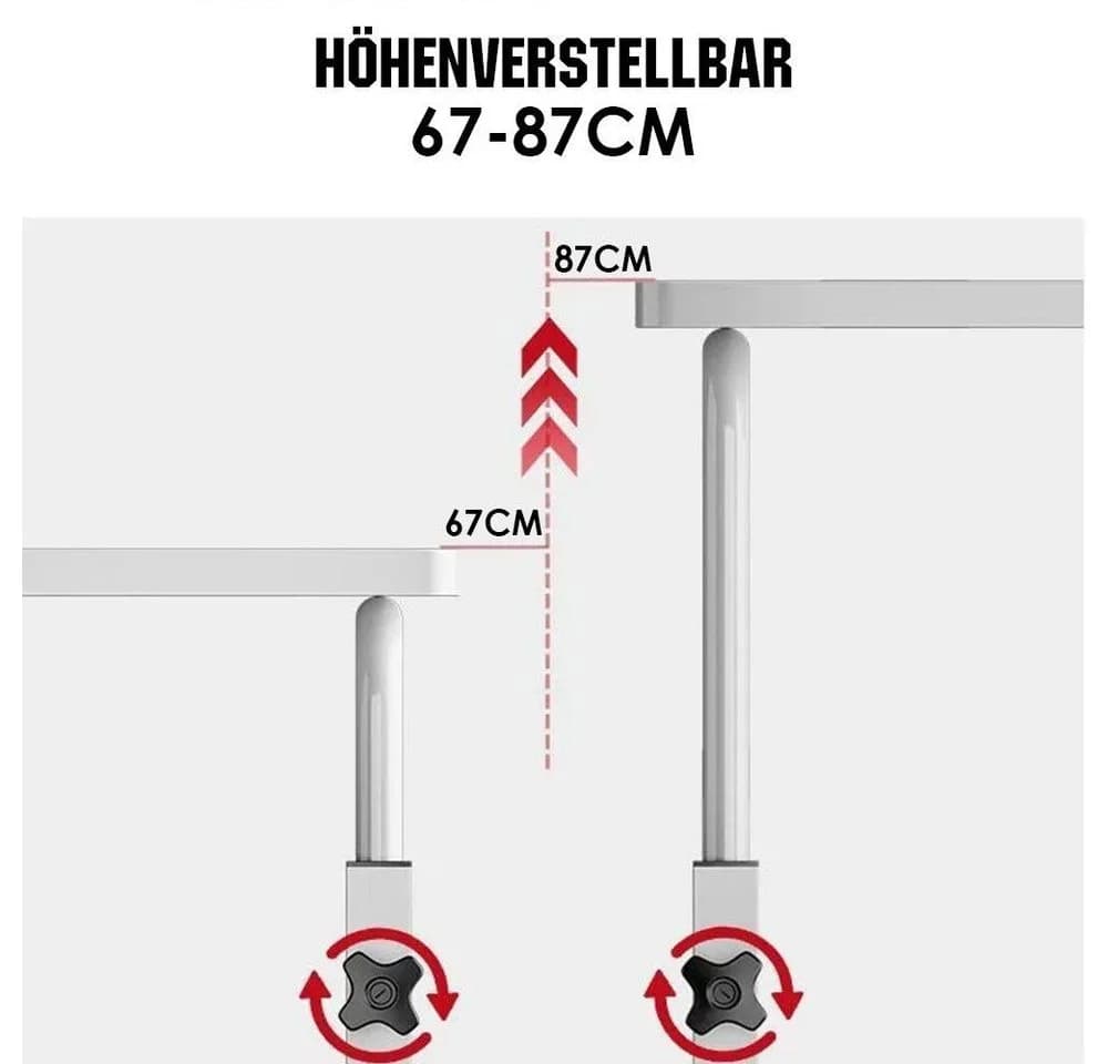 Rhein Beleuchtung Beistelltisch Laptoptisch höhenverstellbar, mobiler Schreibtisch, Sofatisch - Bild 5