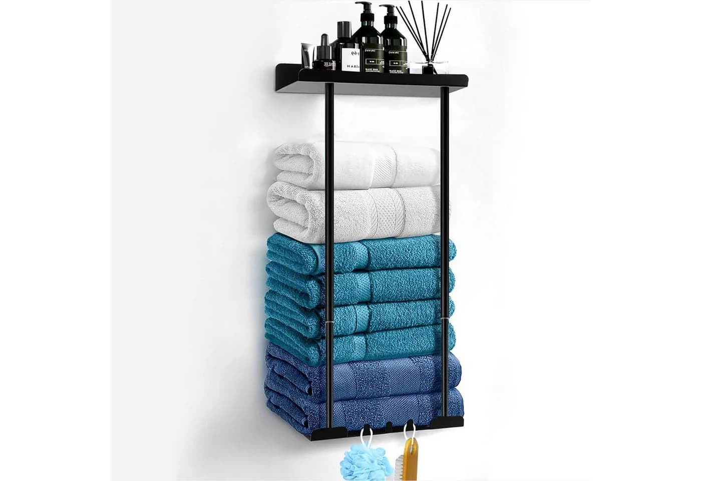 Rhein Beleuchtung Duschregal Ausziehbarer Badetuchhalter 38-75cm - Bild 2