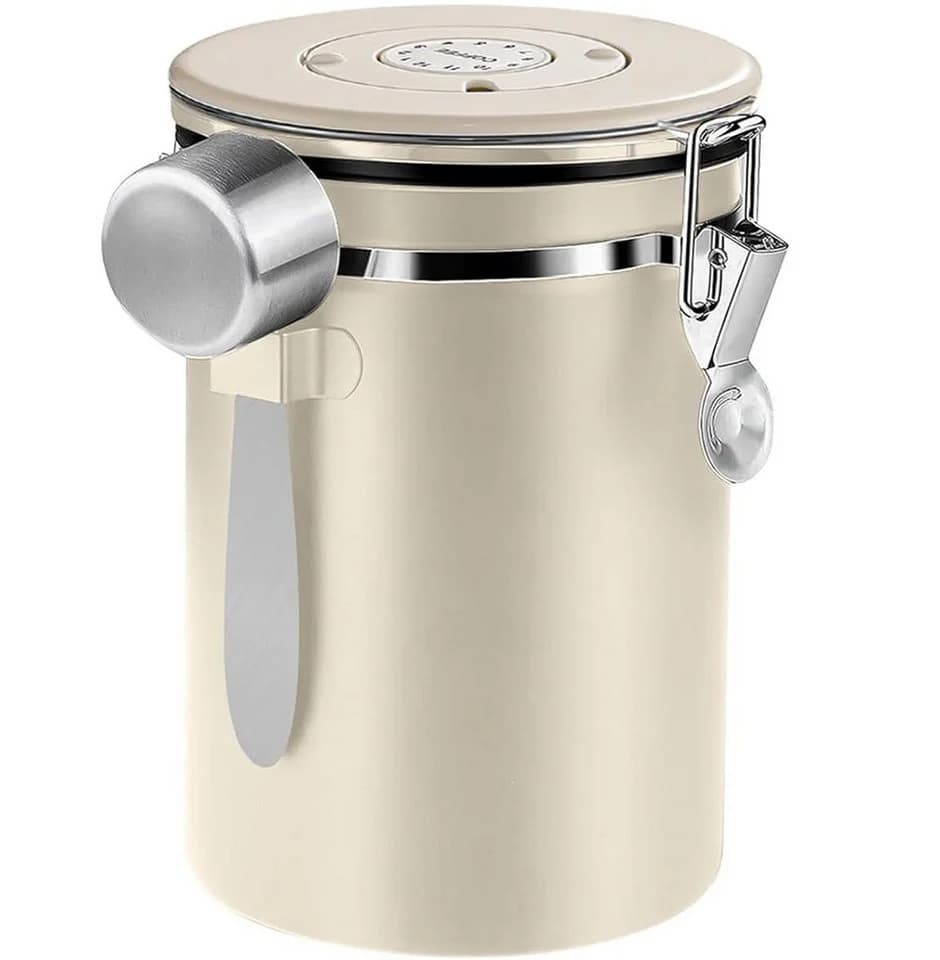 Rhein Beleuchtung Kaffeedose luftdicht mit Datumsmarkierung Edelstahl - Bild 2