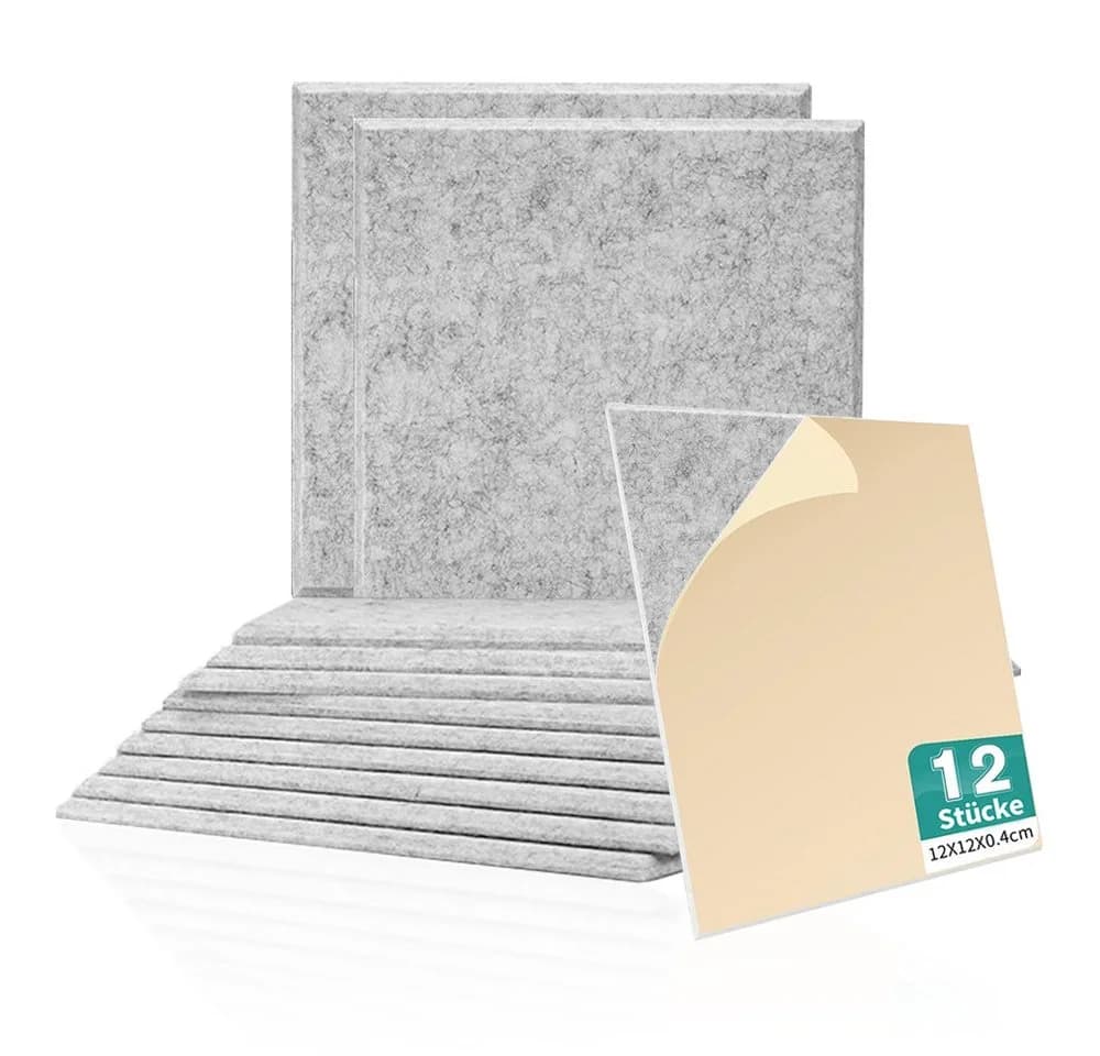 YMQHBS Akustikplatte Selbstklebend Grau 30x30 cm