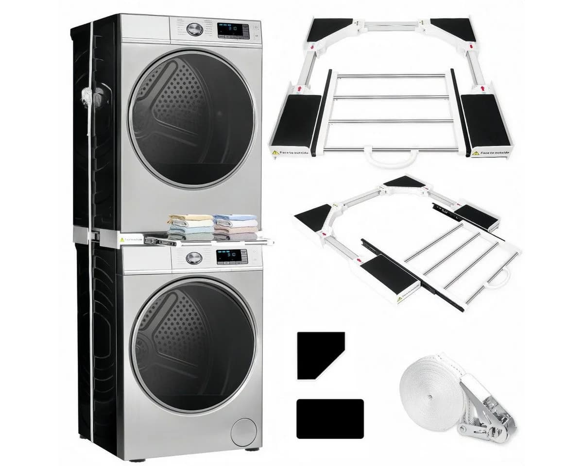 PFCTART Waschmaschinenuntergestell Universal Waschmaschinen Trockner Anschlussgestell Stapelgestell - Bild 2