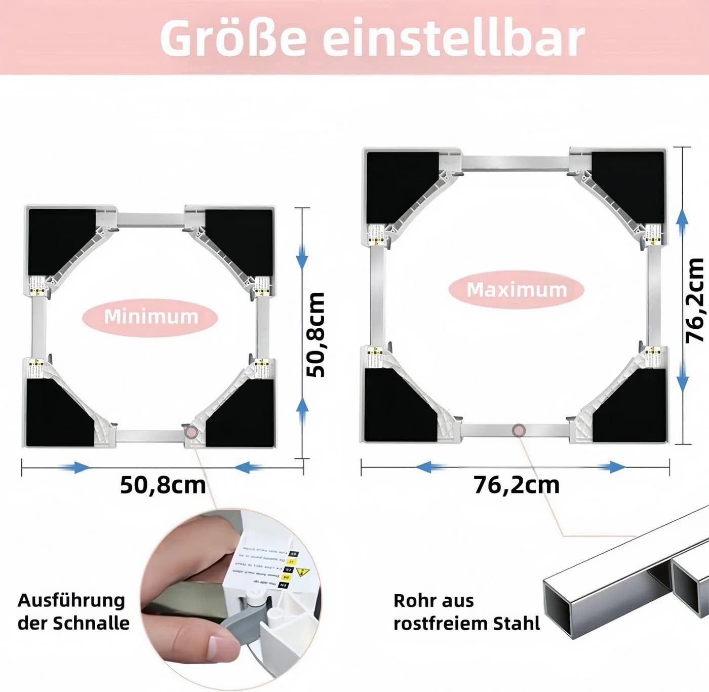 YMQHBS Waschmaschinenuntergestell 300 kg Traglast Universal