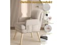 PFCTART Relaxsessel mit Hocker 2-teilig Beige Baumwoll-Leinen Bild 4