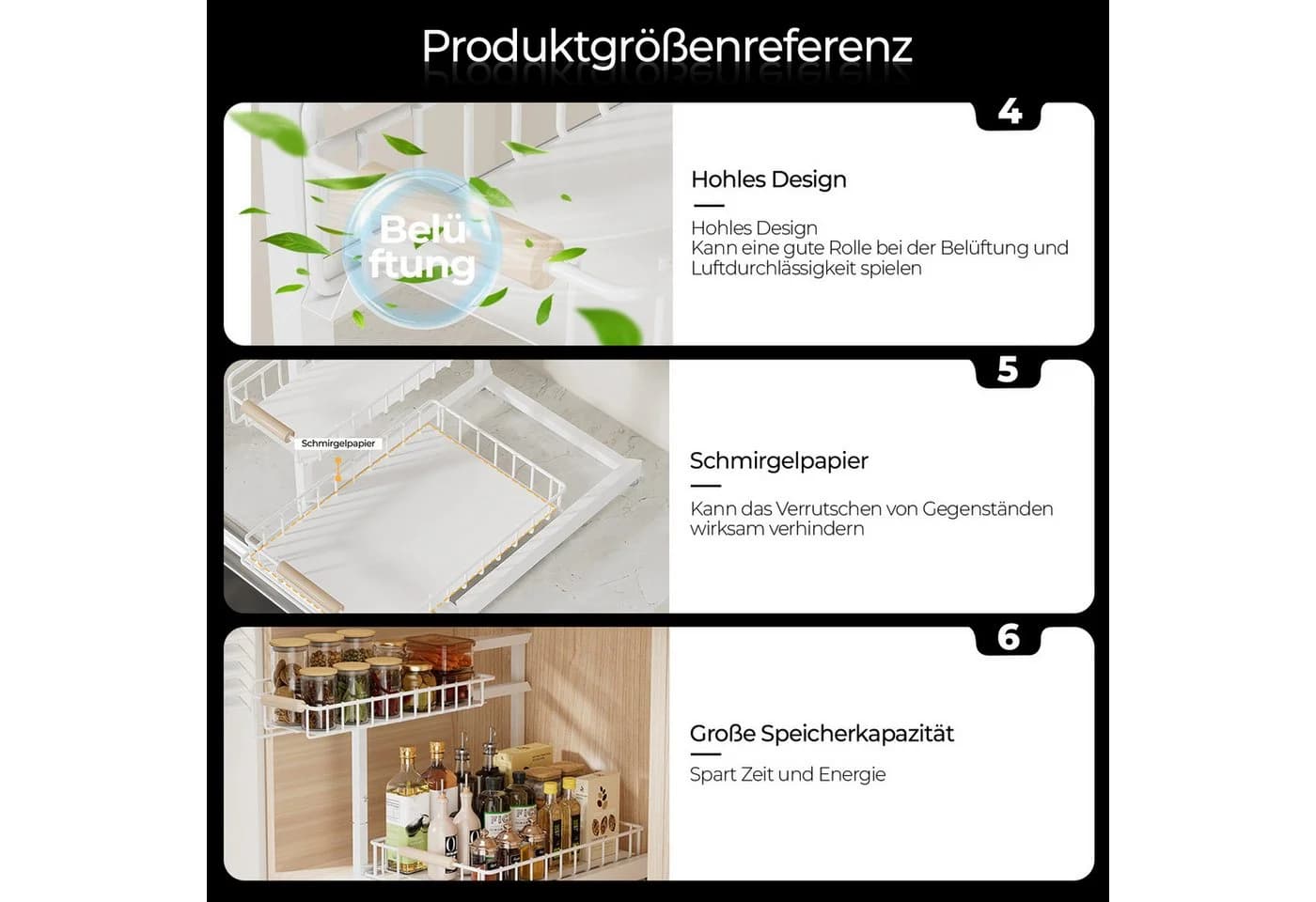 Rhein Beleuchtung Küchenorganizer L-Design Weiß 2-stufig - Bild 4