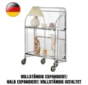 Rhein Beleuchtung Servierwagen Faltbarer Edelstahl-Servierwagen mit Glasablagen 2 Etagen Bild 1