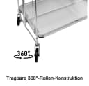 Rhein Beleuchtung Servierwagen Faltbarer Edelstahl-Servierwagen mit Glasablagen 2 Etagen Bild 5