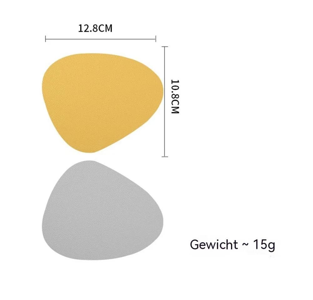 GLIESE Tischsets und Untersetzer Grau-Gelb 4er-Set Kunstleder