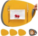 GLIESE Tischsets und Untersetzer Grau-Gelb 4er-Set Kunstleder Bild 2
