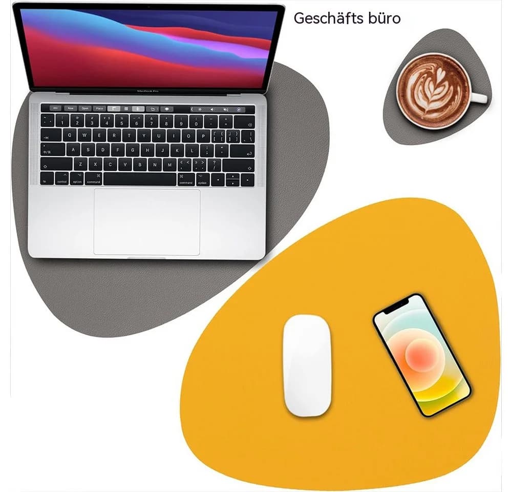 GLIESE Tischsets und Untersetzer Grau-Gelb 4er-Set Kunstleder - Bild 5