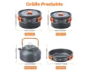GLIESE Camping-Kochset 13-tlg. Aluminium Topf-Set für 4-5 Personen Bild 3