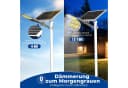 Rhein Beleuchtung LED Solarleuchte 1000W Solarlampen für Außen mit Bewegungsmelder & Fernbedienung, Solarlampen für außen, wetterfest, LED fest integriert, Kaltweiß, 6500K kaltweiß, IP67 – solar Strahler außen mit 1022 LEDs Bild 1