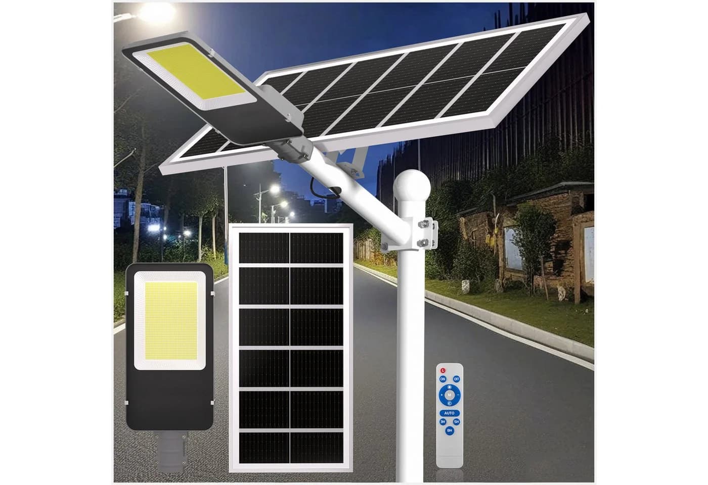 Rhein Beleuchtung LED Solarleuchte 3000W mit Bewegungsmelder & Fernbedienung - Bild 2