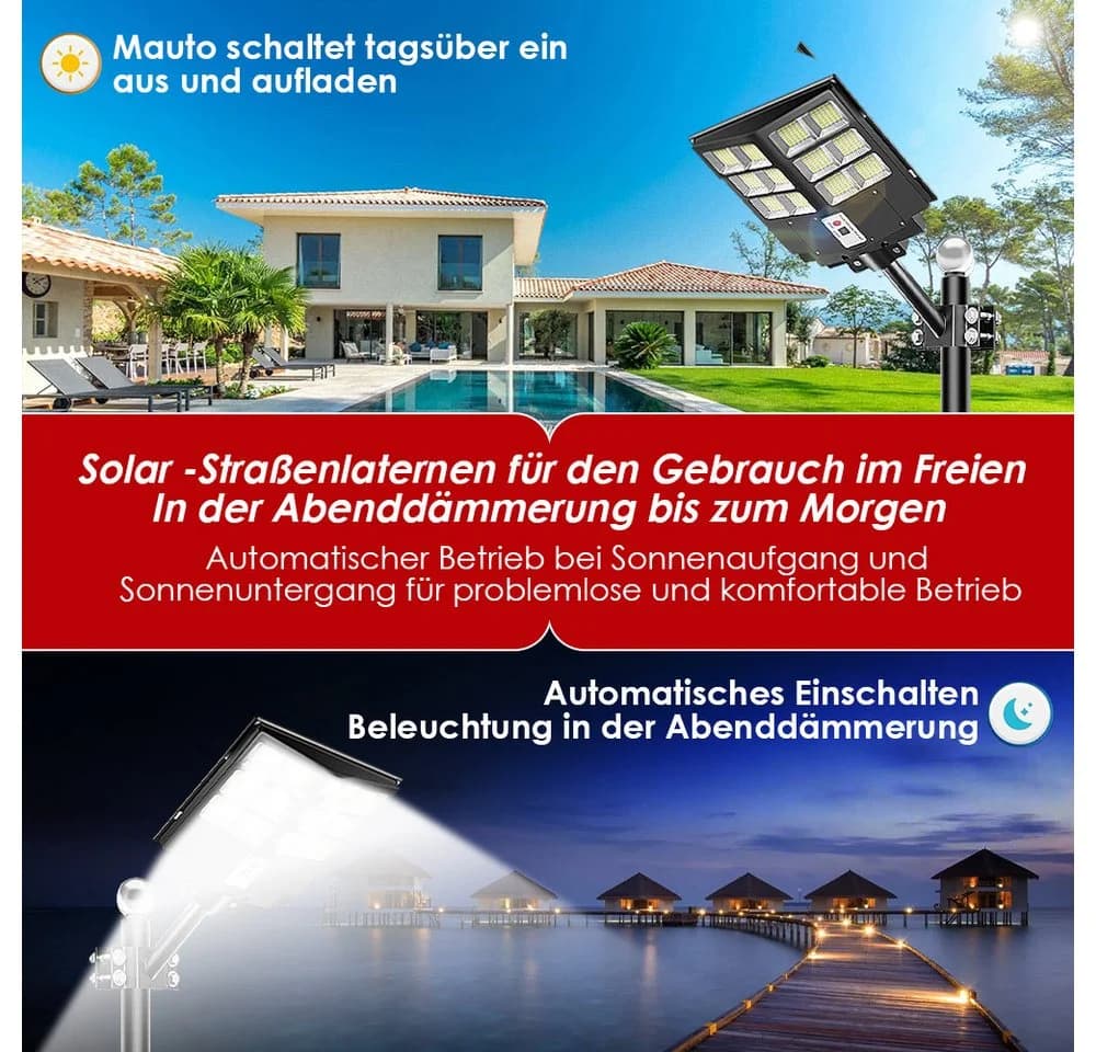 Rhein Beleuchtung LED Solarleuchte Außen mit Bewegungsmelder & Fernbedienung - Bild 4