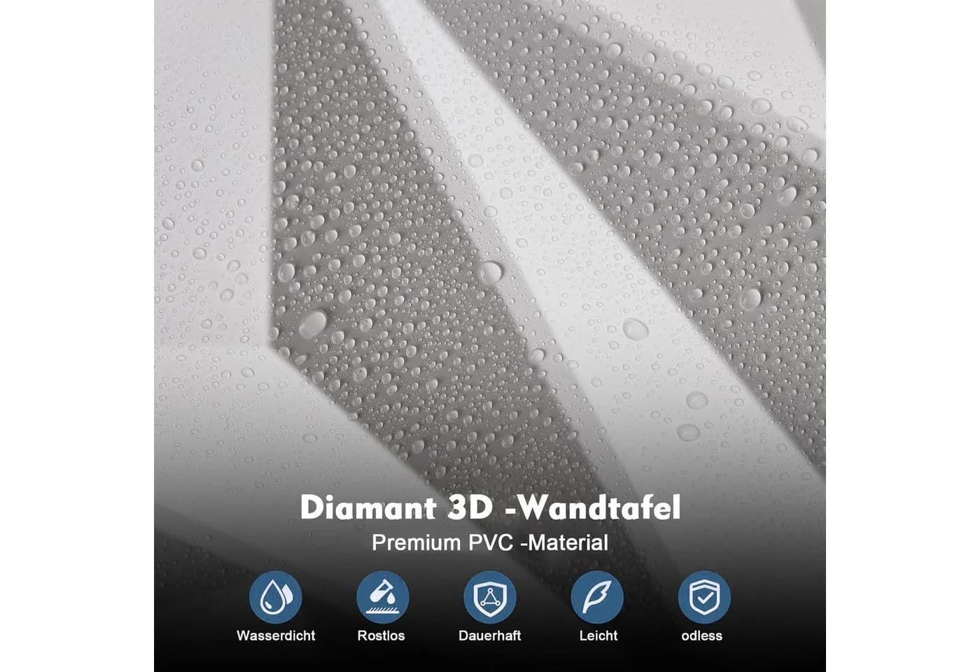 PFCTART 3D Wandpaneel Diamant Design PVC Weiß