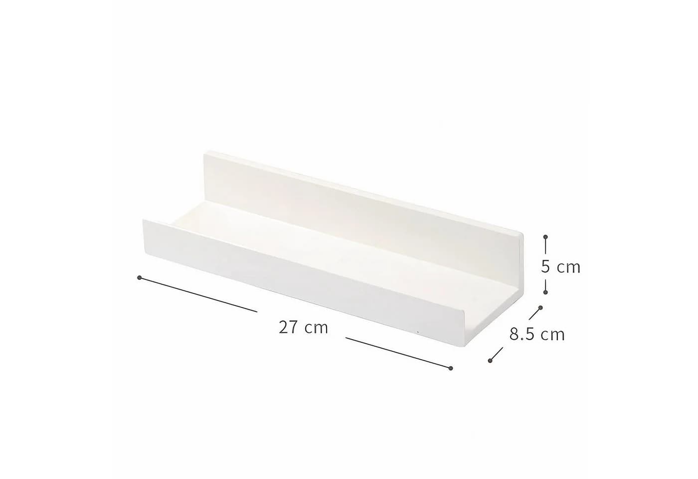 PFCTART Wandregal Wandboard ohne Bohren – 3er Set Acrylregal 27 cm Weiß