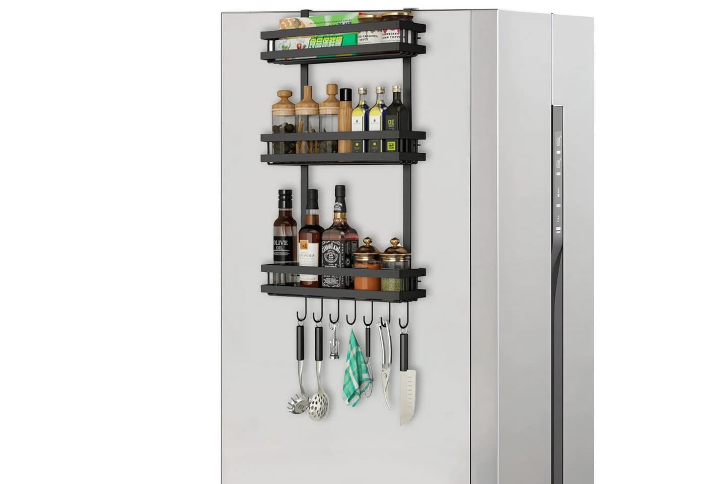 PFCTART Küchenorganizer-Set Hängeregal Küchenregal für Kühlschrank 3-lagig Metall - Bild 2