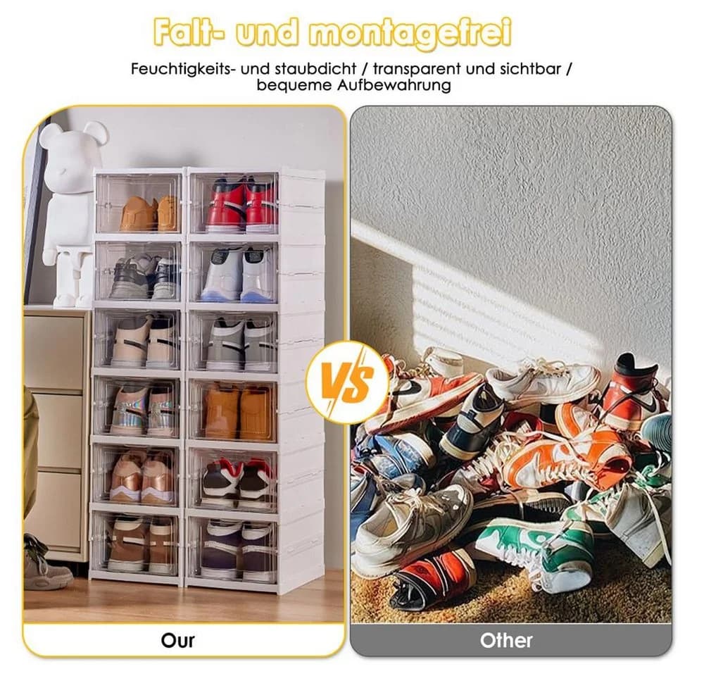 PFCTART Schuhregal 9 Ebenen Weiß Faltbar - Bild 3