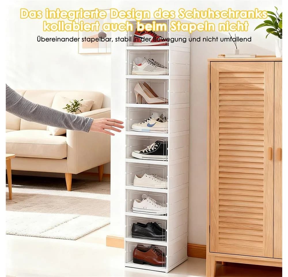 PFCTART Schuhregal 9 Ebenen Weiß Faltbar - Bild 4